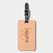 Peach Fuzz Eleganter Personalisierter Name Gepäckanhänger (Vorderseite vertikal)