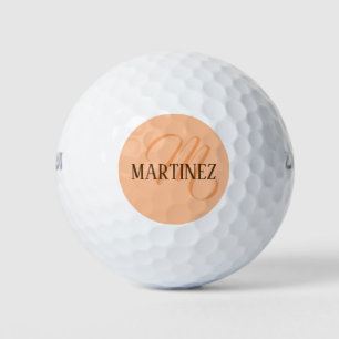 Peach Fuzz Eleganter Personalisierter Name Golfball