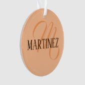 Peach Fuzz Eleganter Personalisierter Name Ornament (Vorderseite)