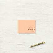 Peach Fuzz Eleganter Personalisierter Name Post-it Klebezettel (Auf Schreibtisch)