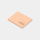 Peach Fuzz Eleganter Personalisierter Name Post-it Klebezettel (angewinkelt)