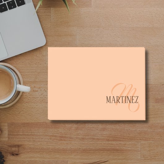 Peach Fuzz Eleganter Personalisierter Name Post-it Klebezettel