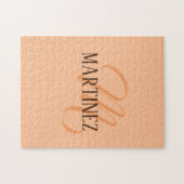Peach Fuzz Eleganter Personalisierter Name Puzzle (Horizontal)
