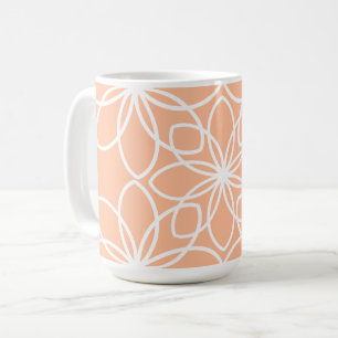 Peach fuzz elegantes stilvolles Blumendesign Kaffeetasse