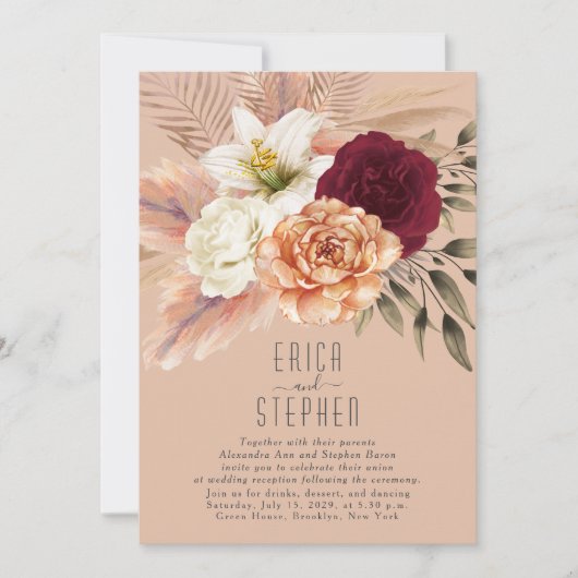 Peach Fuzz Empfang-only Einladung (Vorderseite)