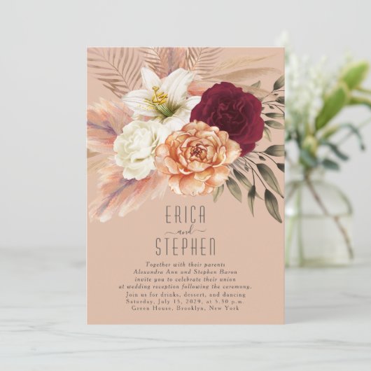 Peach Fuzz Empfang-only Einladung (Stehend Vorderseite)