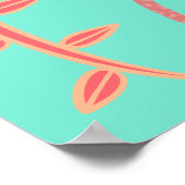 Peach Fuzz Farbe des Jahres Pilze Blumenbeete Poster (Ecke)