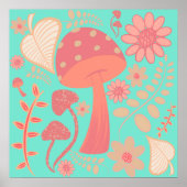 Peach Fuzz Farbe des Jahres Pilze Blumenbeete Poster (Vorne)