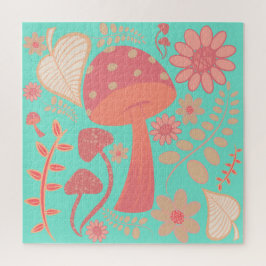 Peach Fuzz Farbe des Jahres Pilze Blumenbeete Puzzle