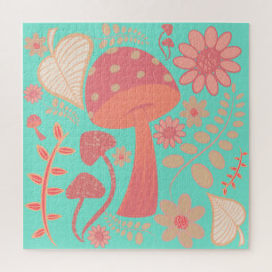 Peach Fuzz Farbe des Jahres Pilze Blumenbeete Puzzle