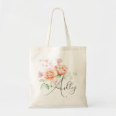 Peach Fuzz Floral Bridesmaid Tragetasche (Vorne)
