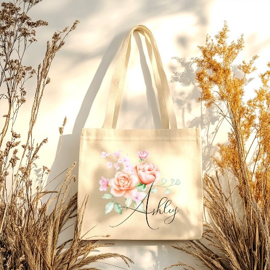 Peach Fuzz Floral Bridesmaid Tragetasche