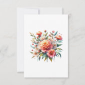 Peach Fuzz Floral Wedding Einladung (Rückseite)