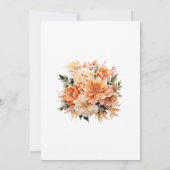 Peach Fuzz Floral Wedding Einladung (Rückseite)
