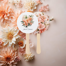 Peach Fuzz Floral Wedding Fächer