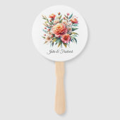 Peach Fuzz Floral Wedding Fächer (Vorderseite)