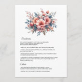 Peach Fuzz Floral Wedding Menükarte (Rückseite)