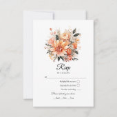 Peach Fuzz Floral Wedding RSVP Karte (Vorderseite)
