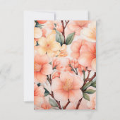 Peach Fuzz Floral Wedding RSVP Karte (Rückseite)