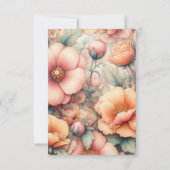Peach Fuzz Floral Wedding RSVP Karte (Rückseite)