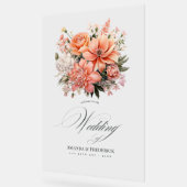 Peach Fuzz Floral Wedding Welcome Acrylschild (Winkel)