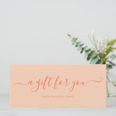 Peach Fuzz Geschenkgutschein Einfach (Stehend Vorderseite)