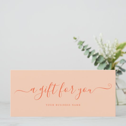 Peach Fuzz Geschenkgutschein Einfach (Stehend Vorderseite)