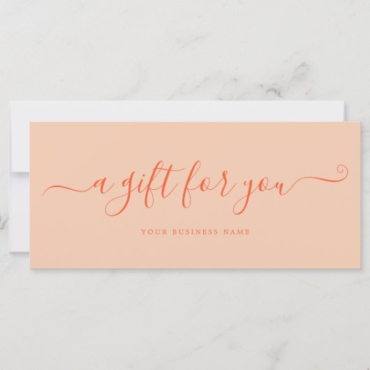 Peach Fuzz Geschenkgutschein Einfach (Vorderseite)