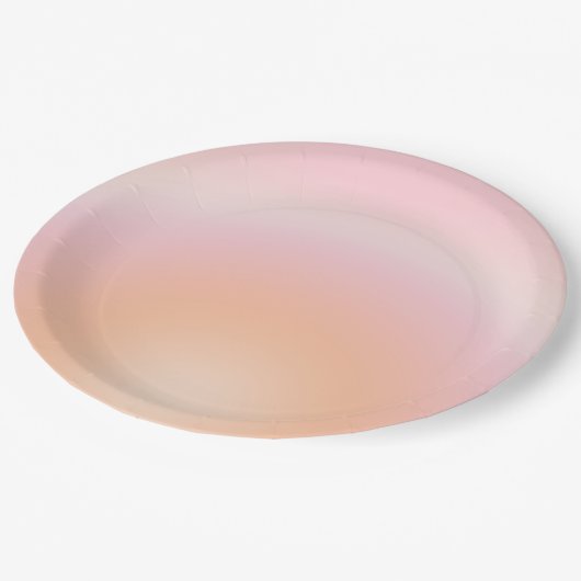 Peach Fuzz Gradient Pappteller (Schrägansicht)