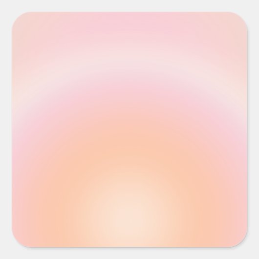 Peach Fuzz Gradient Quadratischer Aufkleber (Vorderseite)