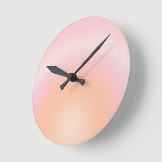 Peach Fuzz Gradient Runde Wanduhr (Winkel)