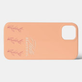 Peach Fuzz Hello Beautiful Minimalistisch Botanic Case-Mate iPhone Hülle (Rückseite (Horizontal))