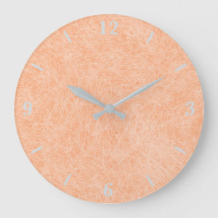 Peach Fuzz Imitats Leather Große Wanduhr