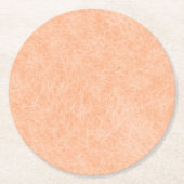 Peach Fuzz Imitats Leather Runder Pappuntersetzer (Vorderseite)