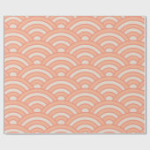 Peach Fuzz Japanese Waves Seigaiha Geschenkpapier (Flach)