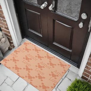 Peach Fuzz Liebe hört zweisprachigen Text "Amor""L Fußmatte