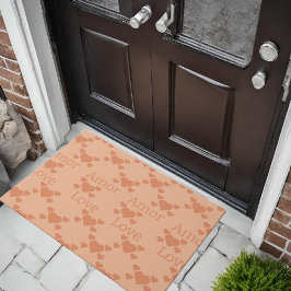 Peach Fuzz Liebe hört zweisprachigen Text "Amor""L Fußmatte