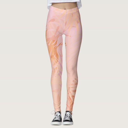 Peach Fuzz Minimalistisch Modern Leggings (Vorderseite)