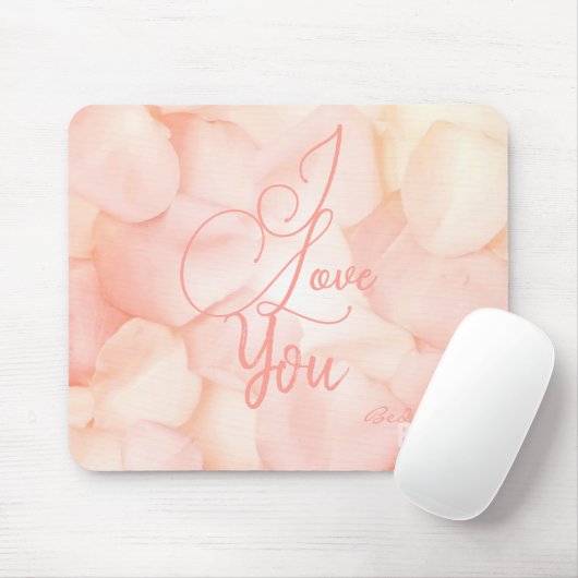 Peach Fuzz Minimalistisch Moderne Rose Petal Valen Mousepad (Mit Mouse)