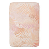 Peach Fuzz Minimalistisch Moderne tropische Blätte Badematte (Vorderseite Vertikal)