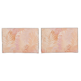 Peach Fuzz Minimalistisch Moderne tropische Blätte Kissenbezug