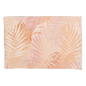 Peach Fuzz Minimalistisch Moderne tropische Blätte Kissenbezug (Vorderseite-Links)