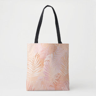 Peach Fuzz Minimalistisch Moderne tropische Blätte Tasche