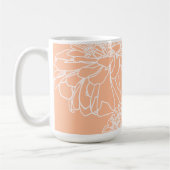 Peach fuzz minimalistisch weiße Linie Blüte Kaffeetasse (Links)