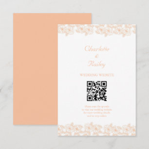 Peach Fuzz minimalistisches trendy Blume Muster Begleitkarte