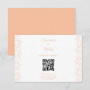 Peach Fuzz minimalistisches trendy Blume Muster Begleitkarte