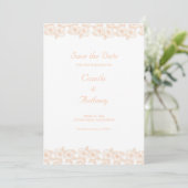 Peach Fuzz minimalistisches trendy Blume Muster Einladung (Stehend Vorderseite)