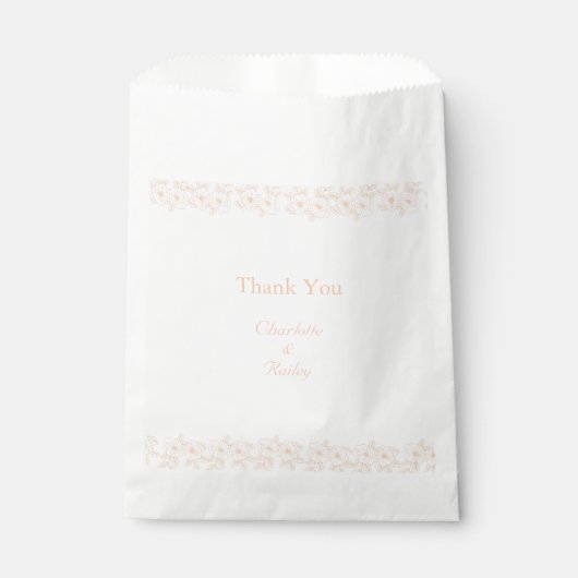 Peach Fuzz minimalistisches trendy Blume Muster Geschenktütchen (Vorderseite)