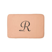 Peach Fuzz Mit Monogramm Plush Bath Mat Badematte (Vorderseite)