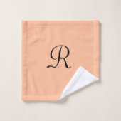 Peach Fuzz Monogram Badhandtuch Set (Waschlappen)